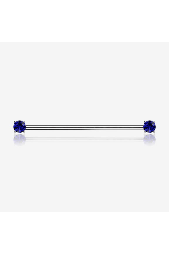 Implant Grade Titanium OneFit Threadless Prong Gem Sparkle Industrial Barbell