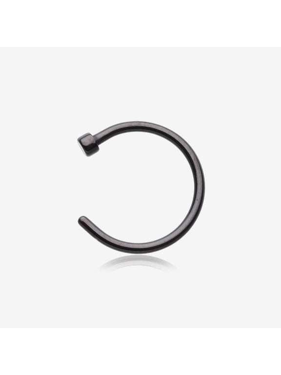 Implant Grade Titanium PVD Blackline Basic Nose Hoop Ring