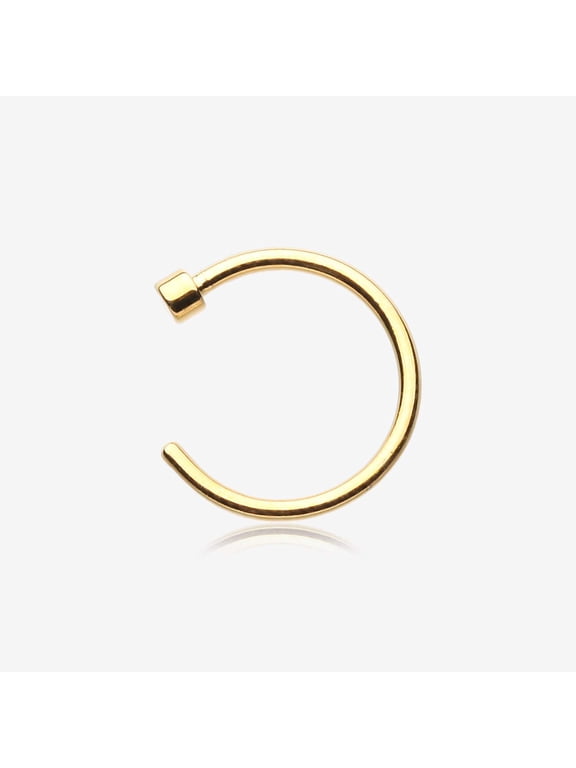 Implant Grade Titanium PVD Golden Basic Nose Hoop Ring