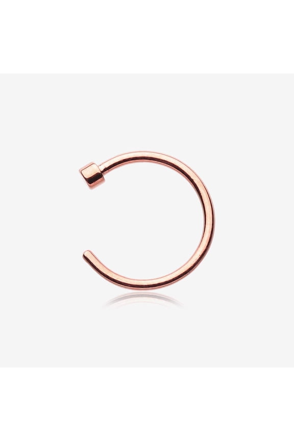 Implant Grade Titanium PVD Rose Gold Basic Nose Hoop Ring