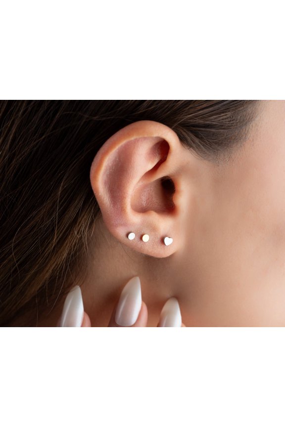 Implant Grade Titanium Push-in Flat Back Labret Stud, Threadless Tragus Cartilage Earring