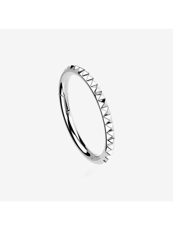 Implant Grade Titanium Pyramid Studded Geometric Seamless Clicker Hoop Ring