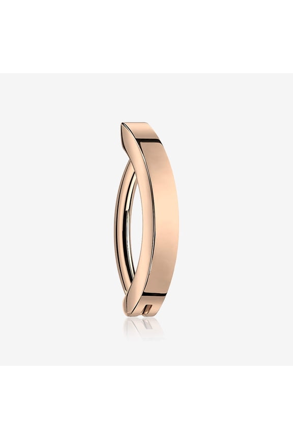 Implant Grade Titanium Rose Gold Minimalist Curved Bar Belly Clicker