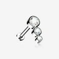 thumbnail image 1 of Implant Grade Titanium Triple Cascading Sparkle Top Internally Threaded Flat Back Stud Labret, 1 of 4