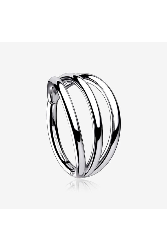 Implant Grade Titanium Triple Row Hoops Steel Seamless Clicker Hoop Ring