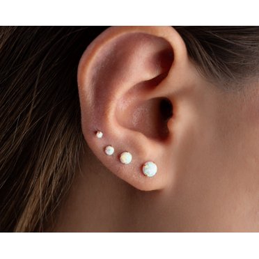 4 Pairs G23 Titanium Flat Dot Stud Earrings – Hypoallergenic 3/4/5/6mm Disc Studs For Sensitive Ears (Gold/Black)