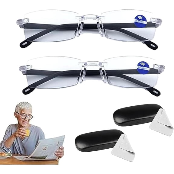Implementarch Color-Changing Anti-Blue Light Presbyopia Glasses, Implementarch Glasses with Box, Intelligent Zoom