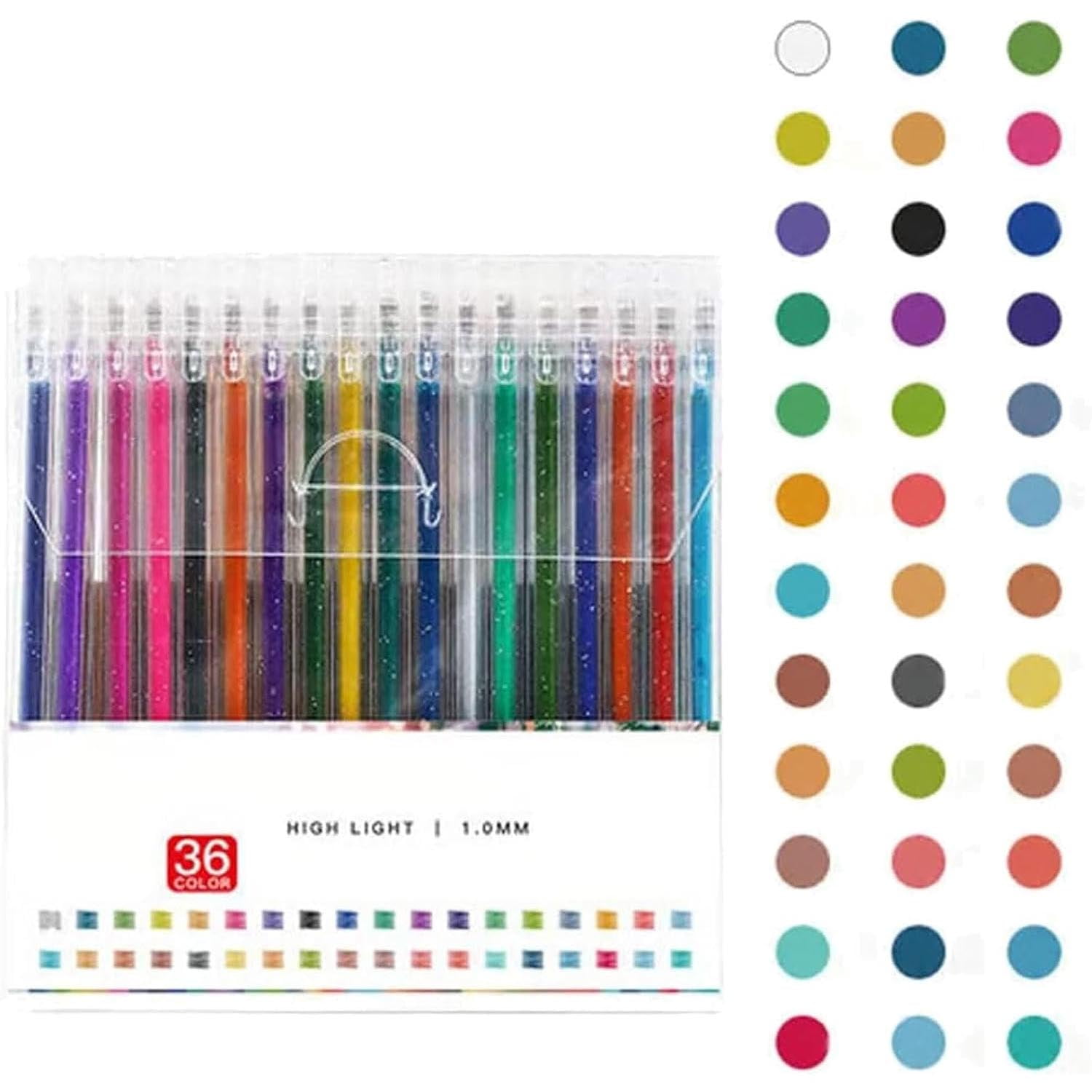 Implementarch Pens, Implementarch Glitter Gel Pen Set, Iridescent Glitters Gel Ink Pen Set, Gel Marker Set Colored Pen for Drawing 36PCS