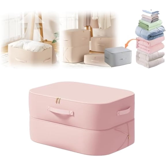 Implicationi Compression Organizer, Implicationi Ultra Space Saving Self Compression Organizer, Travel Storage Tote for Space Saving for Comforters, Clothes, Blankets (pink, Small)
