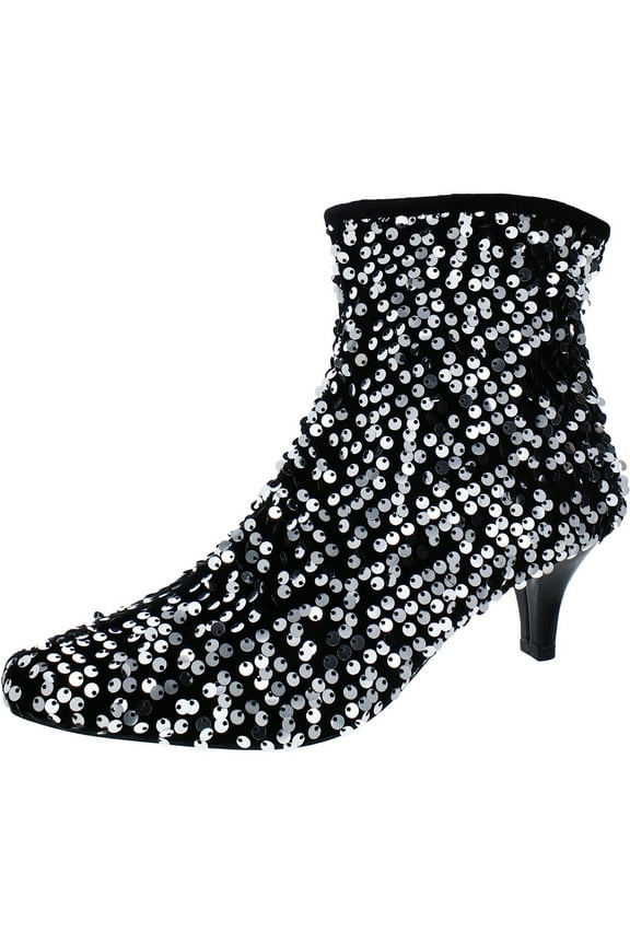 Womens Naja Sequin Sequined Zip Up Ankle Boots