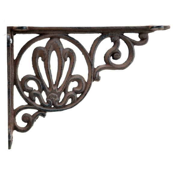 Import Wholesales Nautical Shelf Bracket - Clamshell - Rust Brown Cast Iron - 8.625" Deep