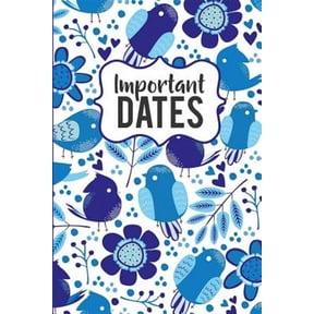 Important Dates: Birthday and Anniversary Reminder Book, Blue Bird Pattern Cover