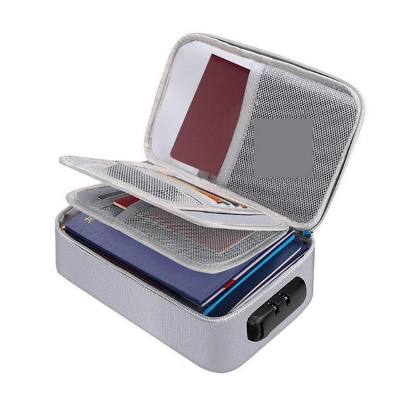 Important Document Holder Multiple Layers Fireproof Document Box Storage Accessories Secure File Bag For Cash Paperwork Cards ,Prevent Theft