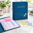 Ring Binder Rack Important Document Organizer 3 Ring Linen Binders Folio File Folders ...