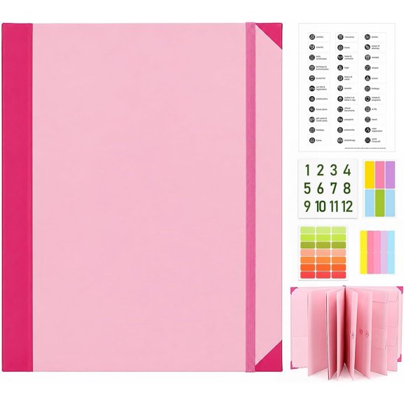 Important Document Organizer Binder File Folder,  | Expanding File Folder with Labels & Pockets for Birth , , Wills, Family  & End of Life Planner