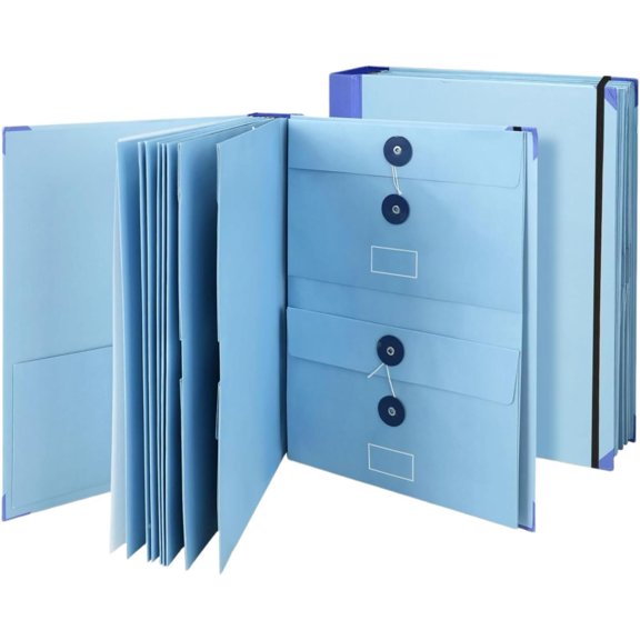 Important Document Organizer, Binder with Guided Labels and 12 Pockets | The Life Book Document Organizer, Expanding File Folder for Records, Photos and Letters, Blue