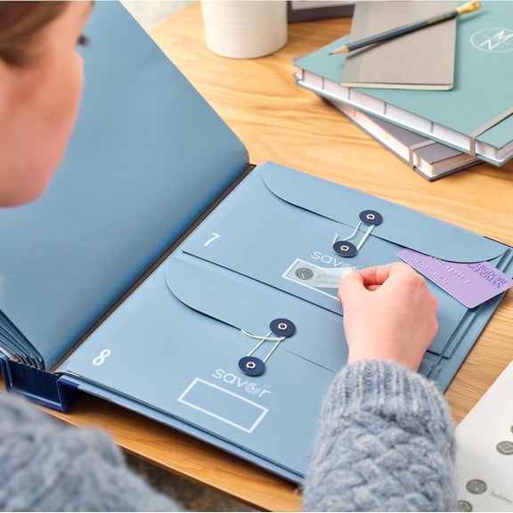 Important Document Organizer Binder with 10 Pockets and Guided Labels for Home Records Legal Papers
