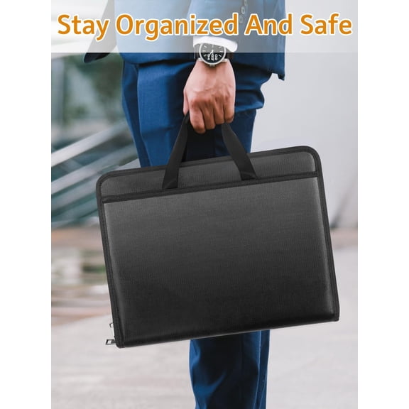Important Document Organizer Folio Accordion File Organizer Fireproof Expanding File Folder Storage Box with Zipper Labels 13 Pockets for Business Office Receipt Travel