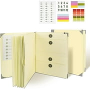 Important Document Organizer, Folio Folders with Pockets .Folder with Labels Pockets, for Emergency Documents, Birth Certificates, Damage Resistant Folder,Passports, School & Offices (Blue)