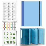 Important Document Organizer Folio Folders with Labels & Pockets for Certificates Letters, Blue for Home School Office