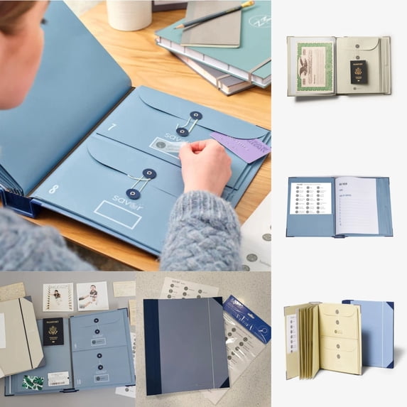 Important Document Organizer Personal Binder Organizer with Labels Accordion File Stylish Binder for Storing Important Papers, in case i die Binder Certificates, Passports, Photos, and Letters