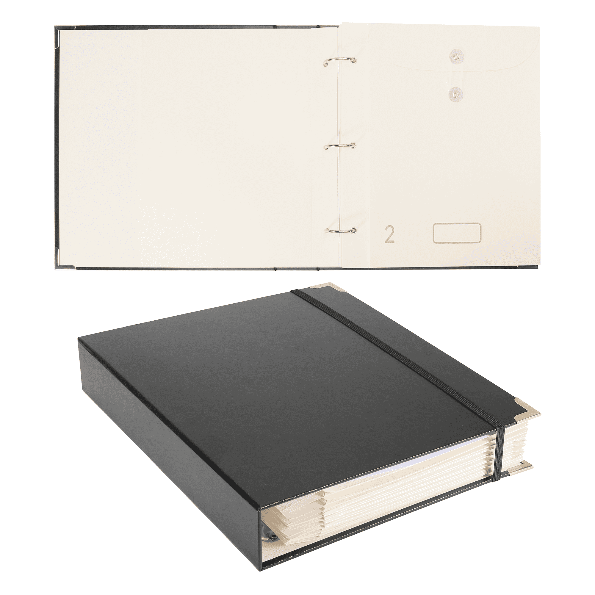 Important Document Organizer with Labels for Home, School, Office Use（1pcs-black）