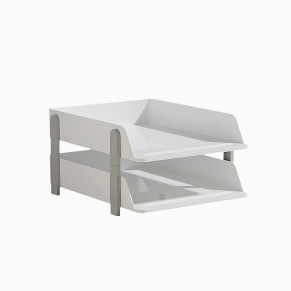 Important Document Storage Desktop File Rack with Two Compartments, 26x33.7x22cm, for Office Desk with Storage, Home and Classroom Organization