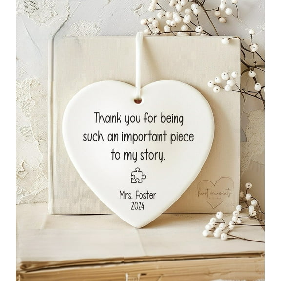 Important Piece of My Story Teacher Gift 2025 - Personalized Teacher Gift - Custom Gift for Teachers - Teacher Thank You Gift