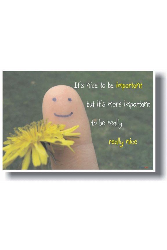 Important To Be Nice - Motivational School Classroom Poster