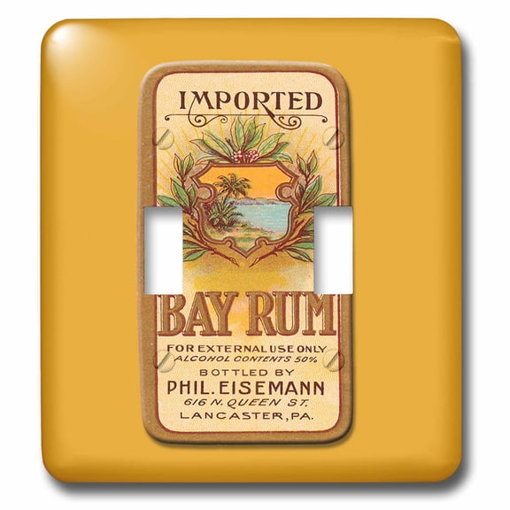 3dRose, Imported Bay Rum Bottled by Phil Eisemann Lancaster Pennsylvania, double toggle switch