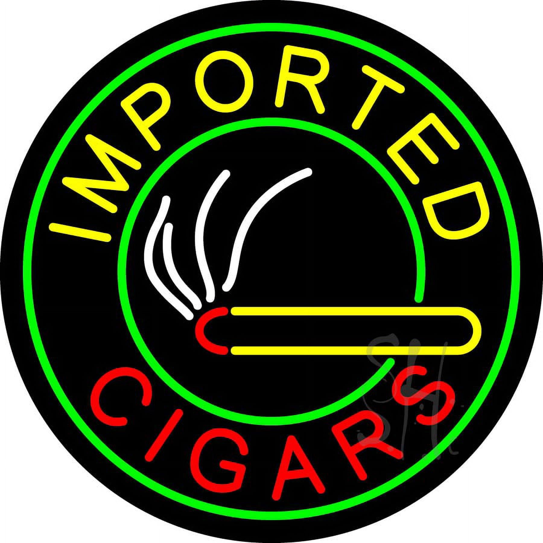 Imported Cigars LED Neon Sign 26 x 26 - inches, Black Square Cut ...