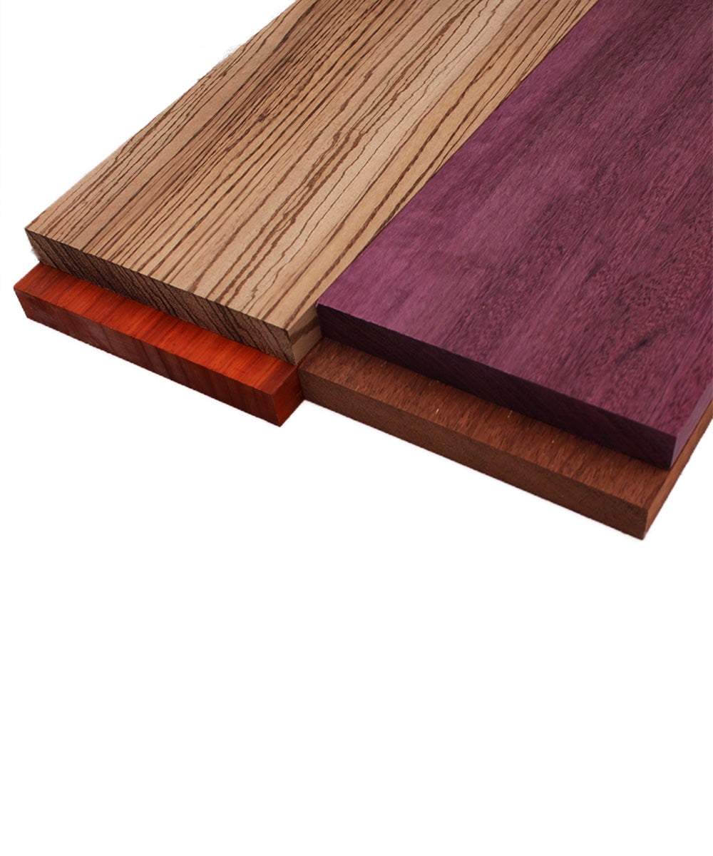 Imported Exotic Hardwood Variety Pack - Zebrawood, Walnut, Padauk - View #5