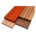 thumbnail image 1 of Imported Exotic Hardwood Variety Pack - Zebrawood, Walnut, Padauk, Okoume - 3/4" x 4" (4 Pcs) (3/4" x 4" x 12"), 1 of 1