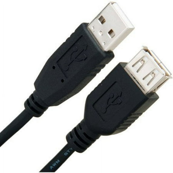Importer520 Black 25 Foot USB 2.0 Male to Female Extension Cable for PC and Mac