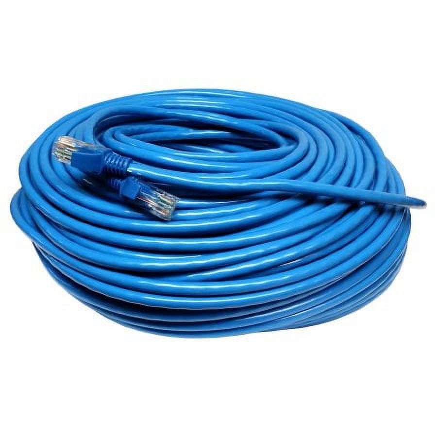 Importer520 Ethernet Cable, 100Ft 100FT 100 Feet Foot CAT5 CAT5e RJ45 PATCH ETHERNET NETWORK CABLE For PC, Mac, Laptop, PS2, PS3, XBox, and XBox 360 DSL or Cable internet - Blue - image 1 of 3