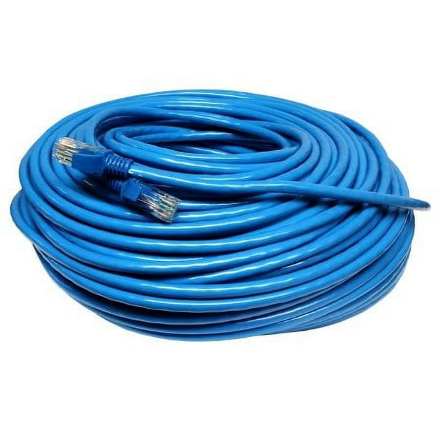 Importer520 Ethernet Cable, 100Ft 100FT 100 Feet Foot CAT5 CAT5e RJ45 PATCH ETHERNET NETWORK CABLE For PC, Mac, Laptop, PS2, PS3, XBox, and XBox 360 DSL or Cable internet - Blue
