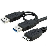 المستورد 520 USB 3.0 ثنائي الطاقة y الشكل 2 x اكتب a إلى micro b كبل فائق السرعة محركات الأقراص الصلبة الخارجية ل seagate / toshiba / wd / hitachi / Samsung