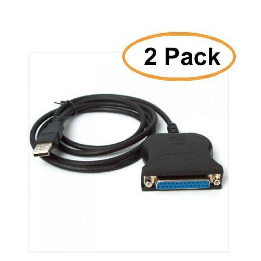 Importer520 USB Male to DB25 Female Printer Adapter Cable, Black 2 Pack ...