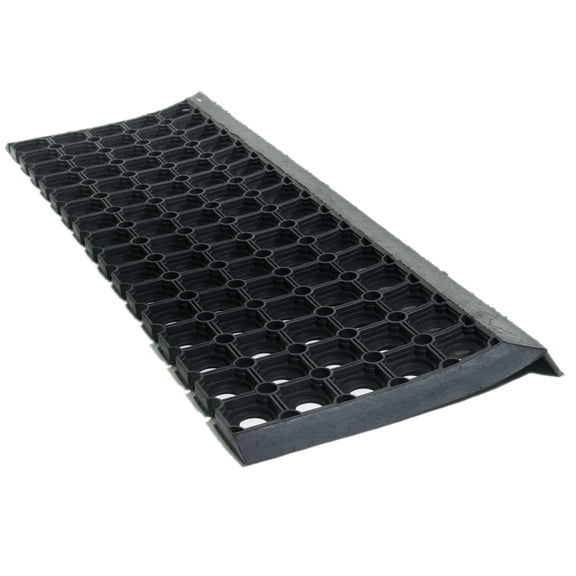Imports Decor Inc Black Rectangular Skid Free Rubber Step Mat 30" x 10"