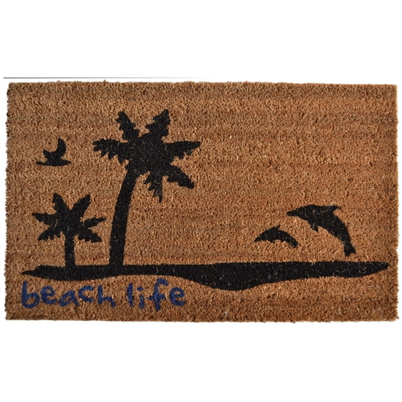 Imports Decor Inc 30" x 18" Gingerbread Brown and Black Rectangular "Beach Life" Decorative