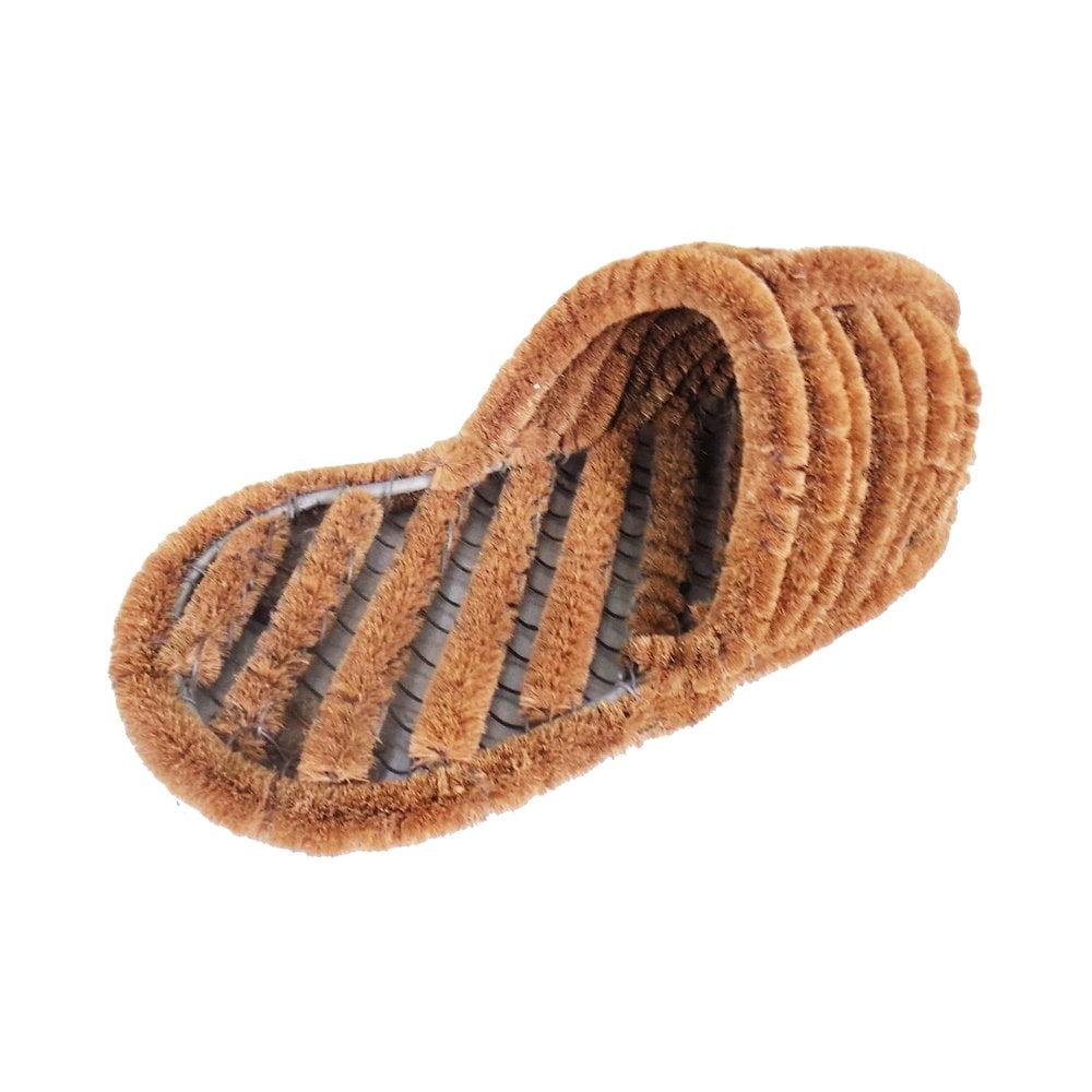 Compact Brown Coir and Metal Outdoor Boot Scraper Mat