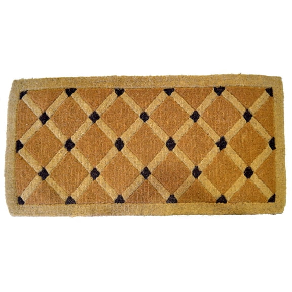 Imports Dcor Colored Cross Board Doormat in Coir Material