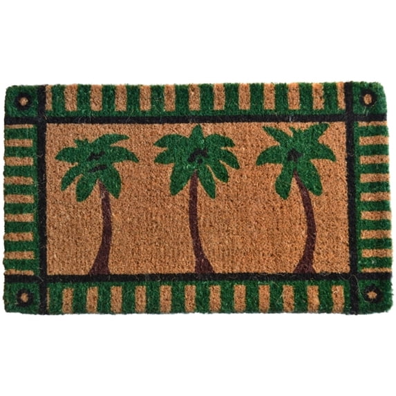 Imports Décor Decorated Coir Doormat, Palm Tree, 18 by 30-Inch