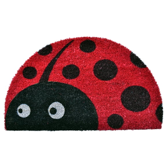 Imports Decor Inc 30" x 18" Black, Red, and White Half-Round Ladybug Home Collections and Essentials