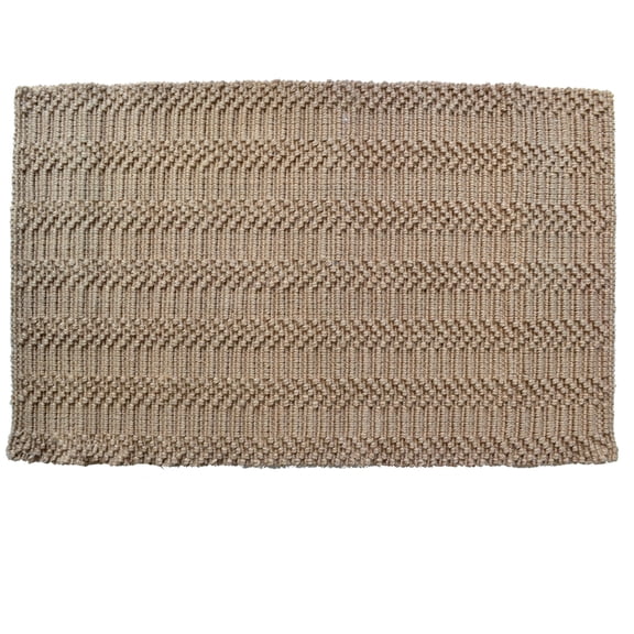 36" Brown and Beige Natural Waves Design Rectangular Hand Woven Rug