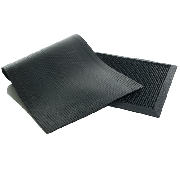 Imports Decor Inc 3.75' Black Rectangular Rubber Stud Outdoor Mat