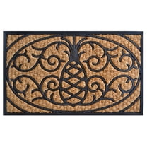 Imports Decor Inc 30" Black and Brown Rectangular Pineapple Basic Coir Door Mat