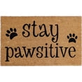 thumbnail image 1 of Imports Decor 591PVC 30 x 18 x 0.5 in. Stay Pawsitive Mat - Brown & Black, 1 of 4