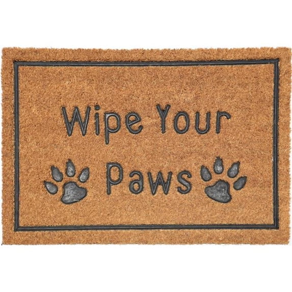 Imports Decor 597PVC 30 x 18 x 0.5 in. Wipe Your Paws Mat - Brown & Grey