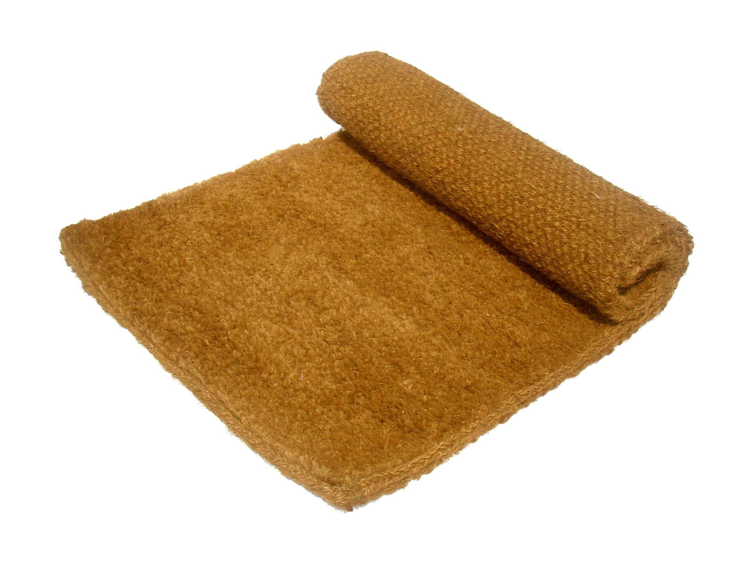 Handwoven Coffee Brown Coir Rectangular Mat